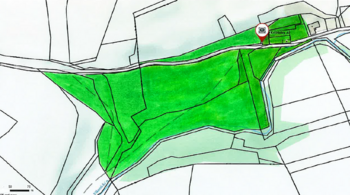 Pozemky - náhled mapa - Prodej zemědělského objektu 290 m², Křečovice