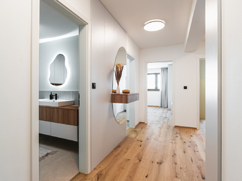 Vzorový byt - podlaha, vypínače standardy - Prodej bytu 3+kk v osobním vlastnictví 164 m², České Budějovice