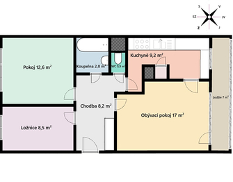 Prodej bytu 3+1 v osobním vlastnictví 74 m², Praha 9 - Újezd nad Lesy