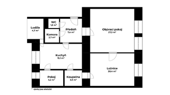 Prodej prostorného bytu 2+1, 93 m2, ulice Tučkova, Brno - Veveří - Prodej bytu 2+1 v osobním vlastnictví 93 m², Brno