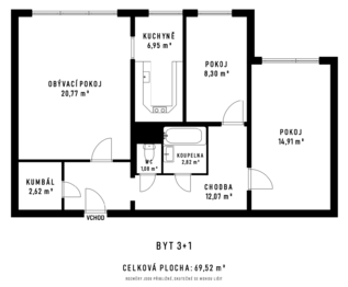 Prodej bytu 3+1 v družstevním vlastnictví 72 m², Nový Jičín