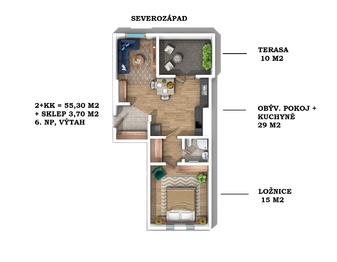 Prodej bytu 2+kk v osobním vlastnictví 64 m², Plzeň