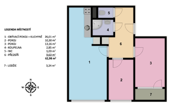 Prodej bytu 3+1 v osobním vlastnictví 63 m², Praha 4 - Chodov