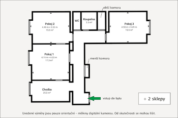 Prodej bytu 3+1 v osobním vlastnictví 83 m², Brno