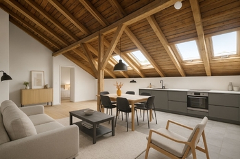 Vizualizace půdního bytu - Prodej nájemního domu 1020 m², Jindřichův Hradec