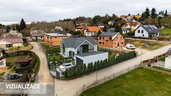 Prodej pozemku 1001m2_Vizualizace_stavby - Prodej pozemku 1001 m², Psáry