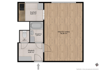 Pronájem bytu 1+kk v osobním vlastnictví 29 m², Praha 4 - Háje