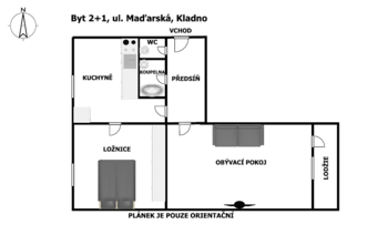 Prodej bytu 2+1 v osobním vlastnictví 55 m², Kladno