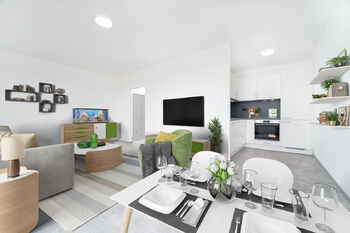 Vizualizace možného uspořádání - Pronájem bytu 1+kk v osobním vlastnictví 34 m², Český Brod