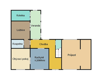 Dispozice 1.NP - Prodej domu 278 m², Prostějovičky