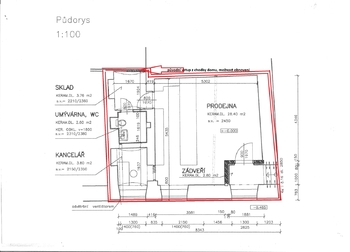 půdorys - Prodej bytu 1+1 v osobním vlastnictví 41 m², Jeseník