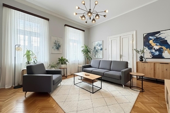 vizualizace - návrh obývacího pokoje - Prodej bytu 3+1 v osobním vlastnictví 140 m², Benátky nad Jizerou