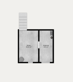 Půdorys sklep - Prodej domu 207 m², Lomnice nad Lužnicí