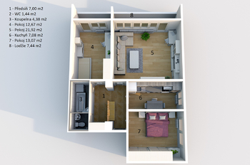 Prodej bytu 3+1 v osobním vlastnictví 78 m², Vlašim