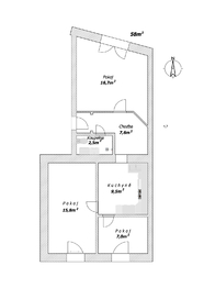 Byt 4 půdorys - Prodej nájemního domu 549 m², Úpice
