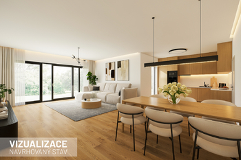 obývací pokoj - vizualizace - Prodej domu 285 m², Křenice