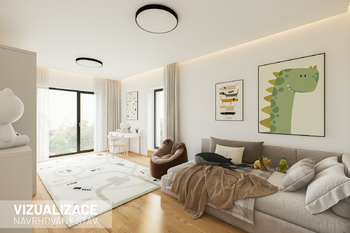 dětský pokoj - vizualizace - Prodej domu 285 m², Křenice