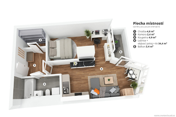 Prodej bytu 2+kk v osobním vlastnictví 50 m², Praha 9 - Libeň