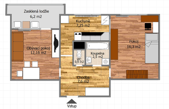 Prodej bytu 2+1 v družstevním vlastnictví 55 m², Milovice
