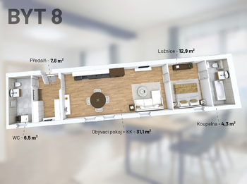 Prodej bytu 3+kk v osobním vlastnictví 68 m², Čáslav