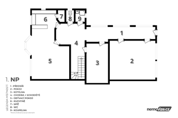 půdorys 1 NP - Prodej domu 347 m², Tuchoměřice