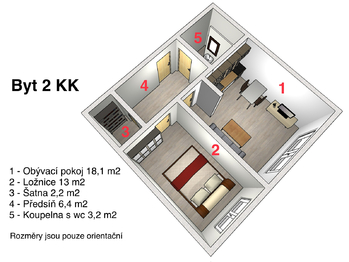 Prodej bytu 2+kk v osobním vlastnictví 45 m², Jablonec nad Nisou