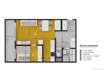 Pronájem bytu 2+kk v osobním vlastnictví 51 m², Praha 8 - Bohnice