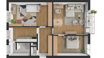Půdorys bytu 3+1 Markovická - Prodej bytu 3+1 v družstevním vlastnictví 60 m², Hradec Králové