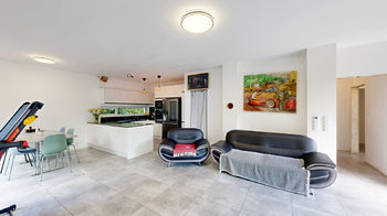obývací pokoj s kuchyňským koutem - Prodej domu 134 m², Pyšely
