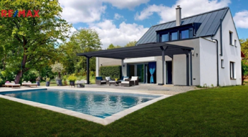 VIZUALIZACE terasy s bazénem - Prodej domu 134 m², Pyšely