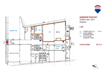Pronájem obchodních prostor 208 m², Rousínov