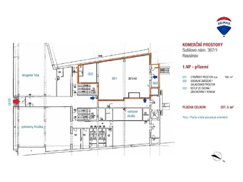 Pronájem obchodních prostor 208 m², Rousínov