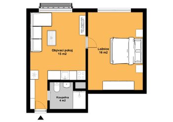 Pronájem bytu 2+kk v osobním vlastnictví 36 m², Česká Lípa
