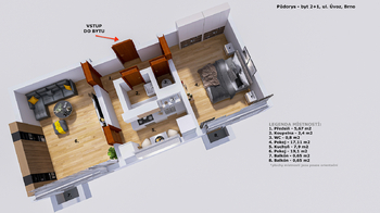 Prodej bytu 2+1 v osobním vlastnictví 56 m², Brno