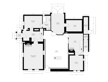 3b. 2D půdorys přízemí domu - Prodej chaty / chalupy 210 m², Široký Důl
