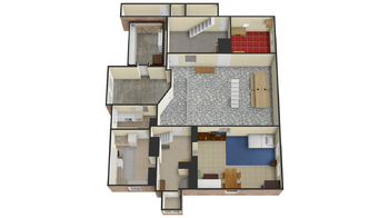 3a. 3D půdorys přízemí domu - Prodej chaty / chalupy 210 m², Široký Důl