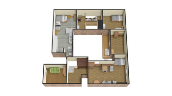 26a. 3D půdorys patra domu - Prodej chaty / chalupy 210 m², Široký Důl