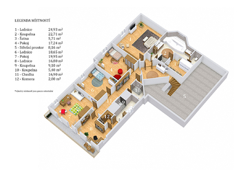Půdorys 2NP - Prodej domu 387 m², Vonoklasy