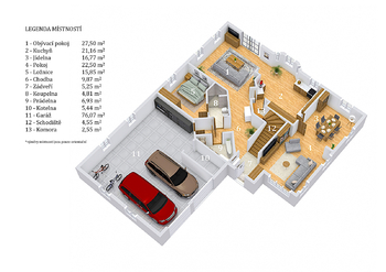 Půdorys 1NP - Prodej domu 387 m², Vonoklasy