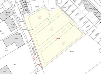 Rozměrový výkres - Prodej pozemku 1289 m², Hustopeče