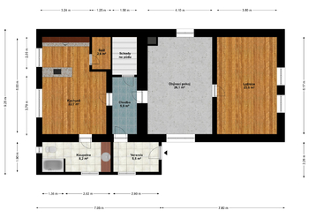 Půdorys domu  - Prodej domu 95 m², Bradáčov