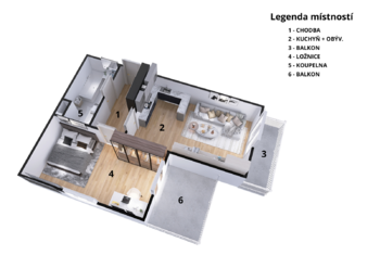 Pronájem bytu 2+kk v osobním vlastnictví 70 m², Pardubice