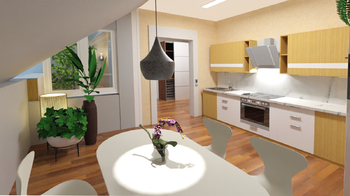 Vizualizace možného budoucího stavu a vybavení  - Prodej bytu 2+1 v osobním vlastnictví 80 m², Praha 5 - Zbraslav