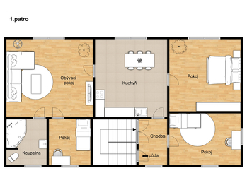 1. nadzemní podlaží - Prodej domu 230 m², Libočany