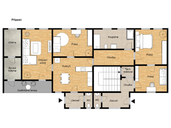 2. nadzemní podlaží - Prodej domu 230 m², Libočany