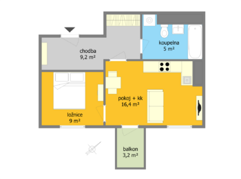Prodej bytu 2+kk v osobním vlastnictví 49 m², Brno