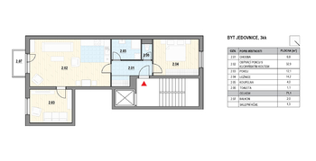 Prodej bytu 3+kk v osobním vlastnictví 74 m², Jedovnice