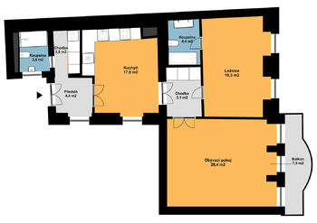 Pronájem bytu 2+1 v osobním vlastnictví 84 m², Praha 1 - Staré Město