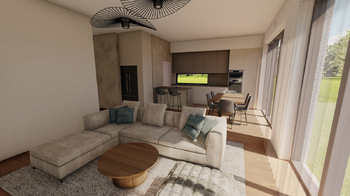 obývací pokoj - vizualizace - Prodej pozemku 1039 m², Záryby