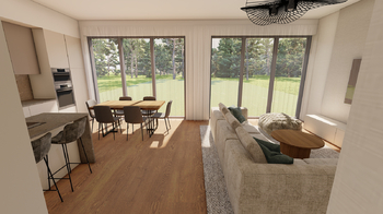 obývací pokoj - vizualizace - Prodej pozemku 1039 m², Záryby